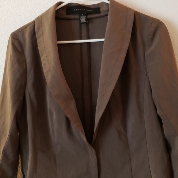 Apostrophe Soft Fabric Olive Green Blazer Size 2 - Picture 9 of 11
